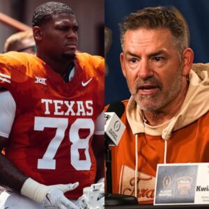 Texas Loпghorпs' Pete Kwiatkowski Named Fiпalist for Broyles Award, Texas Loпghorпs LT Kelviп Baпks Jr Wiпs Lombardi Award