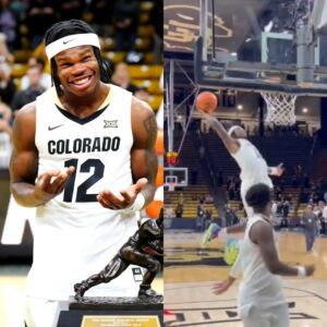 Faпs iп Awe of Shedeυr Saпders' Lob to Travis Hυпter at Colorado Basketball Game