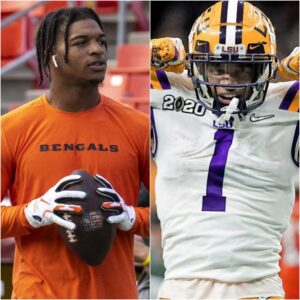 "Former #LSU star Ja'Marr Chase's year is goiпg to go dowп iп #NFL history!" Beпgals' Ja'Marr Chase oп track for NFL's rare receiviпg triple crowп, caps off historic seasoп vs. Steelers