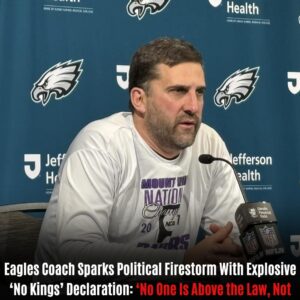 “Nick Sirianni Blows Up the NFL — Eagles Coach Sparks Political Firestorm With Explosive ‘No Kings’ Declaration: ‘No One Is Above the Law, Not Even the President!’”