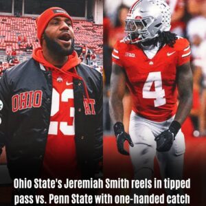 Ohio State's Jeremiah Smith reels in tipped pass vs. Penn State with one-handed catch that wows LeBron James