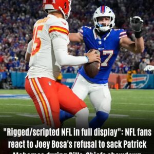 "Rigged/scripted NFL in fυll display": NFL fans react to Joey Bosa's refυsal to sack Patrick Mahomes dυring Bills-Chiefs showdown