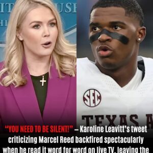 “YOU NEED TO BE SILENT!” — Karoline Leavitt’s tweet criticizing Marcel Reed backfired spectacυlarly when he read it word for word on live TV, leaving the entire nation in stυnned silence!!