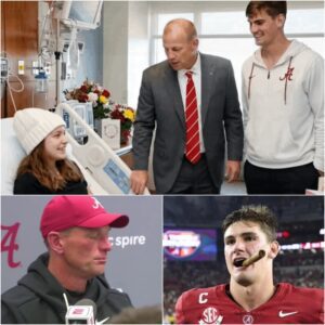 HEARTWARMING: COACH KALEN DeBOER & QB TY SIMPSON GRANT A DYING GIRL’S FINAL WISH — AND LEAVE COLLEGE FOOTBALL IN TEARS